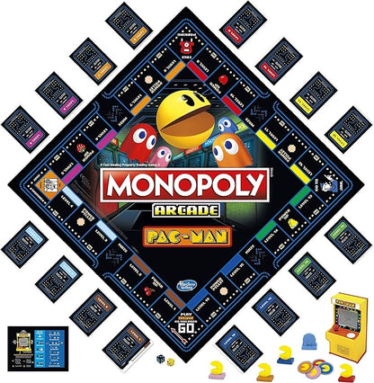 Monopoly Arcade Pac-Man Game Board Game for Kids Ages 8 and Up Includes Banking and Arcade Unit