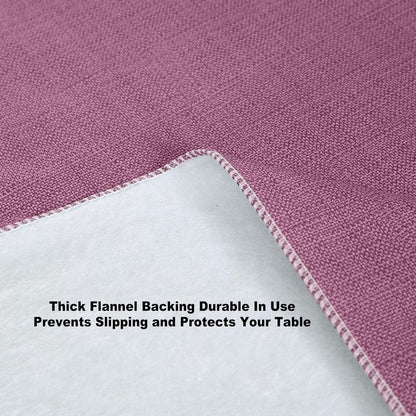 Lintex Cafe Hotel Linen Look Vinyl Flannel Backed Tablecloth, Heavyweight 4 Gauge, 60 x 104 Inch Rectangle, Burgundy Indoor Outdoor Waterproof Wipe Clean Table Cover
