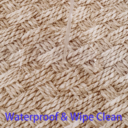 Walrus Heavy Duty Vinyl Tablecloth with Flannel Backing Waterproof Oil-Proof Plastic Table Cloth Stain-Resistant Wipeable Rectangle or Square Table Cover for Indoor and Outdoor (Weave, 60X84 Inch)