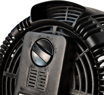 EZ-Chill 8" High-Velocity Wall-Mountable Fan - 3-Speed Adjustable Tilt, Black Finish