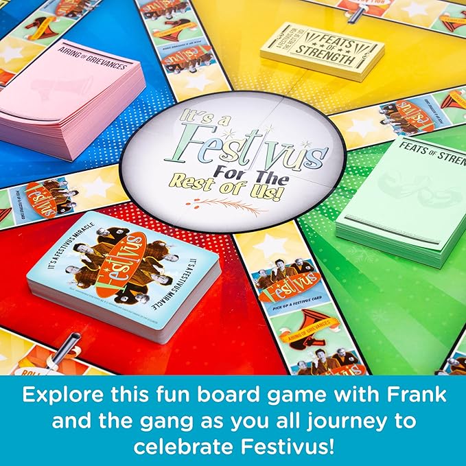 AQUARIUS Seinfeld Festivus Board Game - Seinfeld Themed Board Game - Fun Family Holiday Gift for Kids and Adults - Officially Licensed Seinfeld TV Show Merchandise &amp Collectibles