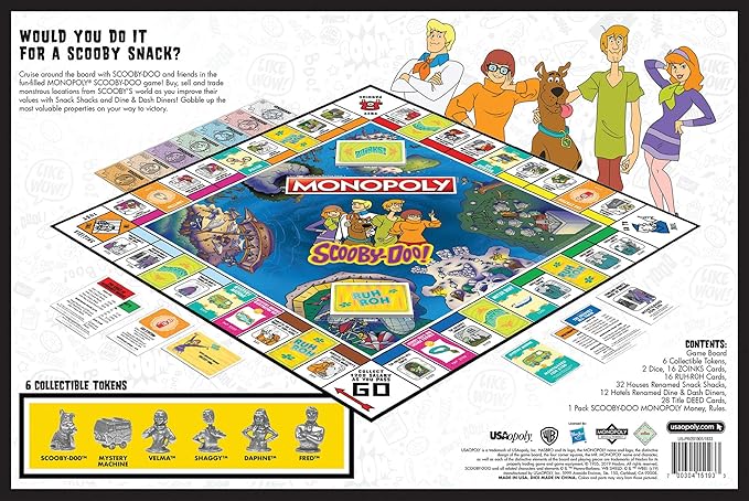 USAOPOLY Monopoly Scooby-Doo! Board Game | Official Merchandise Based on the Popular Cartoon | Classic Monopoly Game Featuring Characters