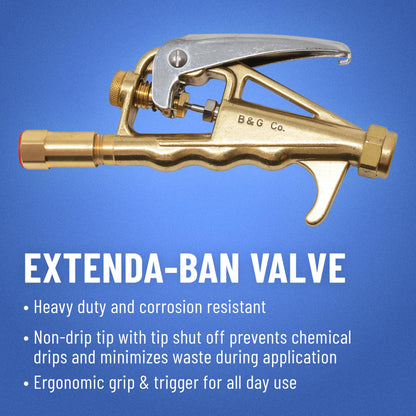 B&G - Primeline 1 Gallon Stainless Sprayer (N124-S-24) - Extenda-Ban Valve - 24" Brass Extension - 4-Way Tip - Durable, Precise, Field Repairable