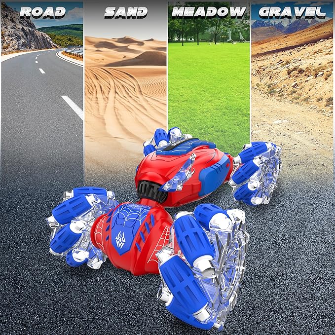 Remote Control Car Gesture Sensing RC Stunt Car 4 WD Transform Off Road for Rotating 2.4Ghz Hand Controlled Remote Control Twister Cars RC Cars for Kids Boys Girls Toy Gift Age 8 9 10 11 12 yr
