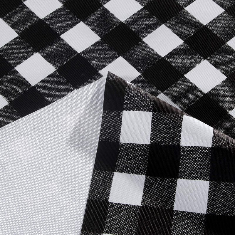 sancua Checkered Vinyl Square Tablecloth - 54 x 54 Inch - 100% Waterproof Oil Proof Spill Proof PVC Table Cloth, Wipe Clean Table Cover for Dining Tables, Buffet Parties and Camping, Black and White