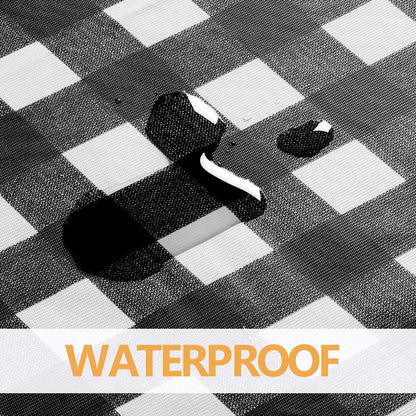 sancua Checkered Vinyl Rectangle Tablecloth 54 x 78 Inch, 100% Waterproof Oil Proof Spill Proof PVC Plaid Table Cloth, Wipe Clean Buffalo Table Cover for Dining Tables Buffet Parties, Black and White