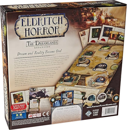 Eldritch Horror The Dreamlands Board Game EXPANSION - Unveil Mystical Realms Confront Ancient Horrors! Mystery Game for Adults Ages 14+ 1-8 Players 2-4 Hour Playtime Made by Fantasy Flight Games
