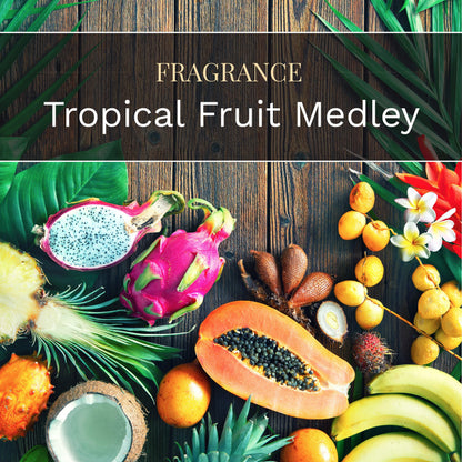 CANDLE-LITE Scented Tropical Fruit Medley Fragrance, One 10oz. Three Wick Aromatherapy Candle with 20-40 Hours of Burn Time, Yellow Color, 10 oz. Jar