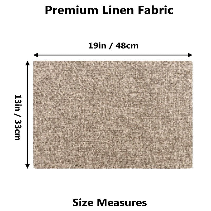 Home Brilliant Linen Placemats Set of 4 Heat Resistant Dining Table Cloth Place Mats Kitchen Table Mats Placemats Table Decor, Natural Linen