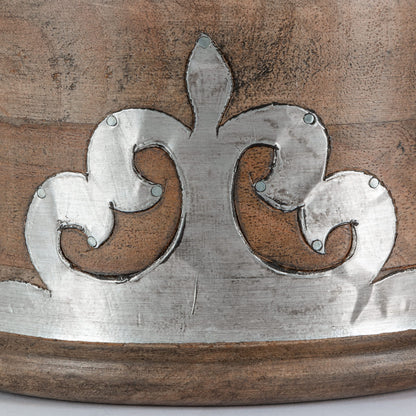 Wood and Inlay Metal Heritage Collection 16.5-Inch Tall Candleholder