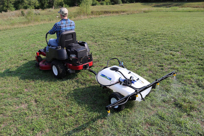 Master Mfg 24-Gallon Deluxe Pull-Behind Trailer Broadcast Sprayer - 7ft Swath, 2.2GPM, 70PSI Max