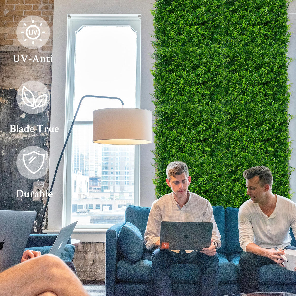 ODTORY Artificial Plants Hedge Wall Panels：40x120 Inch (33.5 sqft) UV-Anti Greenery Boxwood Fence Privacy Screen, Faux Ivy Grass Wall with Fake Leaves for Indoor Outdoor Background Covering