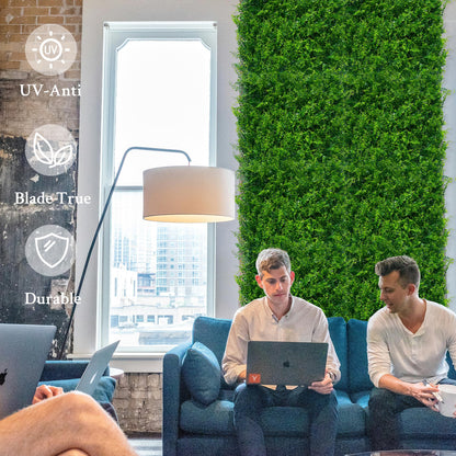 ODTORY Artificial Plants Hedge Wall Panels：40x120 Inch (33.5 sqft) UV-Anti Greenery Boxwood Fence Privacy Screen, Faux Ivy Grass Wall with Fake Leaves for Indoor Outdoor Background Covering