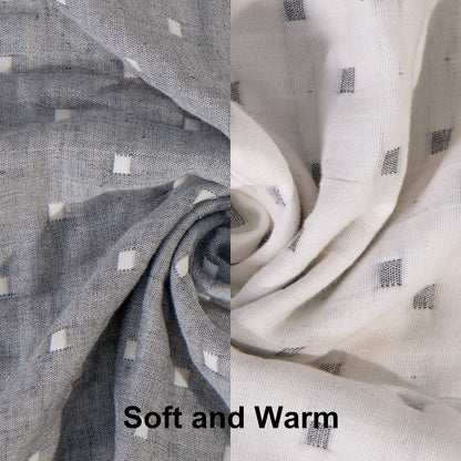 NTBAY 3 Layer Toddler Blanket, Muslin Cotton Jacquard Bed Blankets, Lightweight Thermal Baby Blanket, Super Soft and Warm Crib Blanket for All Seasons, Decoration Gift, 45"x60", Grey Dot