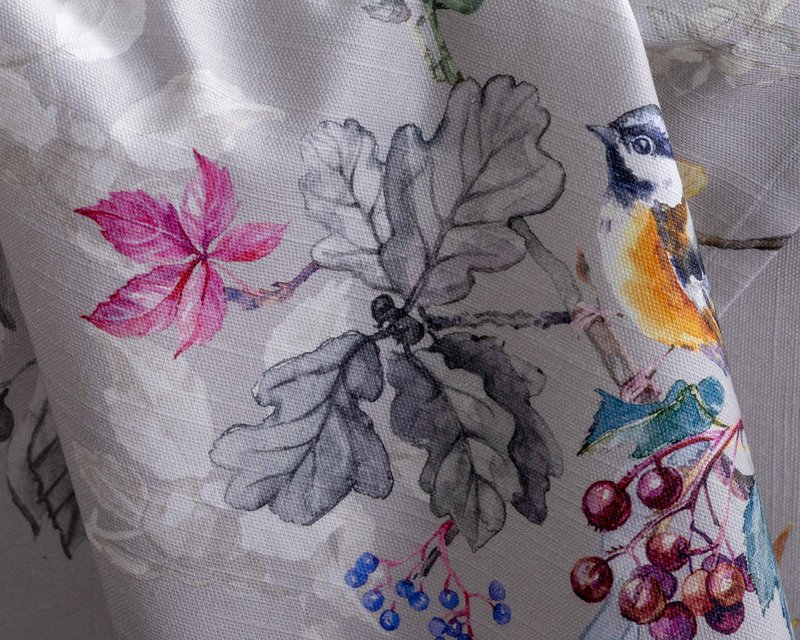 Maison d' Hermine Table Cloth Rectangle Table 100% Cotton 70 x 90 Inches Fall Tablecloth Reusable Everyday Use for Thanksgiving Christmas Decorations Dining Farmhouse Party (Equinoxe - Grey)