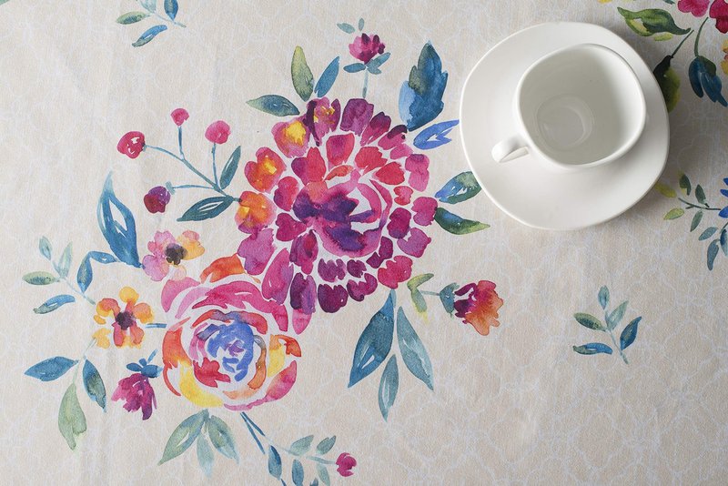 Maison d' Hermine Table Cloth Rectangle Table 100% Cotton 60 x 90 Inches Tablecloth Reusable Decorative for Dining Kitchen Room Farmhouse Home Gifts for Mothers Day Spring Summer - Rose Garden