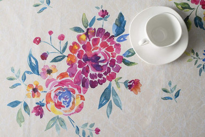 Maison d' Hermine Table Cloth Square Table 100% Cotton 54 x 54 Inches Tablecloth Reusable Decorative for Dining Kitchen Room Farmhouse Home Gifts for Mothers Day Spring Summer - Rose Garden