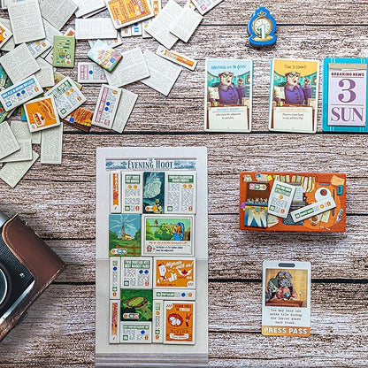 AEG &amp Flatout Games | Fit to Print | Build your Newspaper! | From the Creators of Cascadia | Easy to Learn | Quick to Play | Ages 10+ | For 1-6 Players Cream