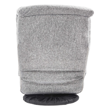 Amazon Basics Swivel Foam Lounge Chair with Headrest, Floor-Compatible, Adjustable, Gaming, 26.3D x 23.5W x 13.7H in, Grey
