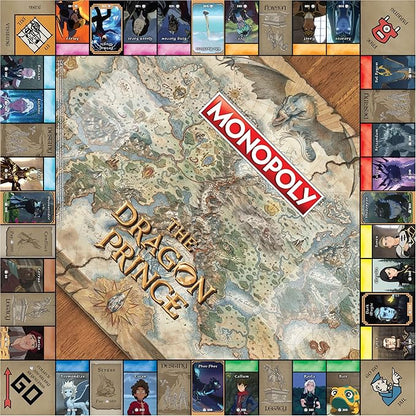 Monopoly: The Dragon Prince | Buy Sell Trade Characters Such as Ezran Rayla and Callum from The Netflix Series | Classic Monopoly Game | Officially-Licensed The Dragon Prince Merchandise