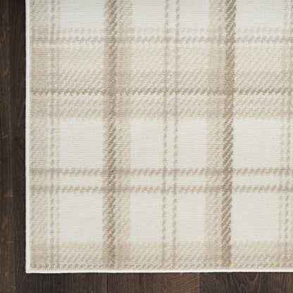 Nourison Home Grafix Ivory Beige 3'9" x 5'9" Area Rug - Easy Clean, Non Shedding, Bed Room, Living Room, Dining Room, Kitchen (4' x 6')
