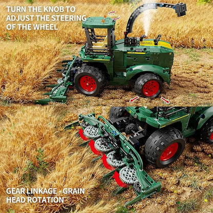 Technic Tractor Building Block Set Farm Truck &amp Harvester Building Toys with Moveable Grain Head Stem Construction Vehicles Model Christmas Birthday Gift for Adults Boys Age 8-12(1162Pcs)