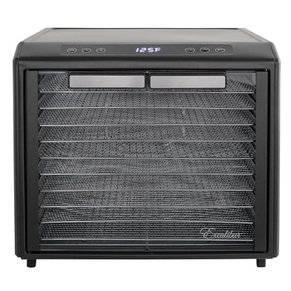 Excalibur Food Dehydrator 10-Tray Select Series for Jerky, Fruit, Vegetables, Herbs, Pet Treats, Stainless Steel with Glass Doors and 60 hour digital timer, 10-Tray, Black