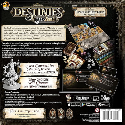 Destinies Sea of Sand Board Game Expansion - Immersive Storytelling and Adventure for Tabletop Enthusiasts Ages 14+ 1-3 Players 120-150 Minute Playtime Made by Lucky Duck Games