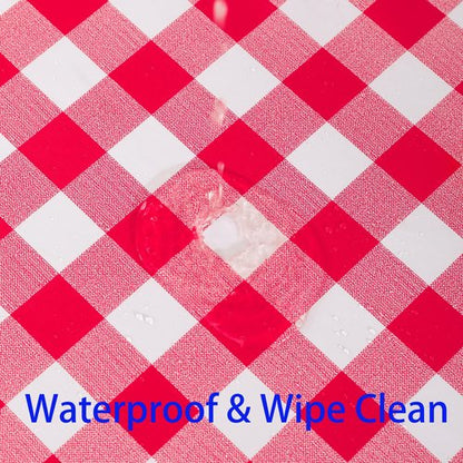 Heavy Duty Vinyl Tablecloth with Flannel Backing Waterproof Oil-Proof Plastic Table Cloth Stain-Resistant Wipeable Rectangle or Square Table Cover for Indoor and Outdoor (Red Checkered, 60x84 Inch)