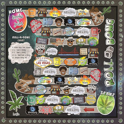 Weed Board Game for Adults | Fun Game Night and Great Gift Idea | Fun Ganja Game | Includes Board 8 Player Pawns 2 Six-Sided Dice Simple Rules