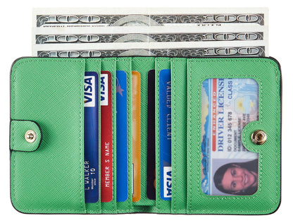 Toughergun Wallet Women Rfid Blocking Small Compact Bifold Luxury Leather Pocket Wallet Ladies Mini Purse with ID Window