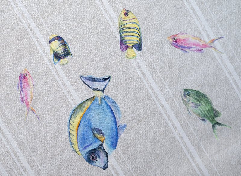 Maison d' Hermine Table Cloth Rectangle Table 100% Cotton 60 x 90 Inches Tablecloth Reusable Decorative for Dining Kitchen Room Farmhouse Home Gifts for Mothers Day Spring Summer - Poisson