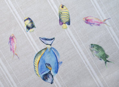 Maison d' Hermine Table Cloth Rectangle Table 100% Cotton 54 x 72 Inches Tablecloth Reusable Decorative for Dining Kitchen Room Farmhouse Home Gifts for Mothers Day Spring Summer - Poisson