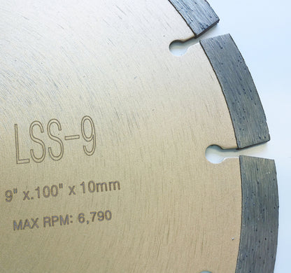 Whirlwind USA LSS 9 inch Dry or Wet Cutting General Purpose Power Saw Segmented Diamond Blades for Masonry Brick/Block Pavers Concrete Stone (9")