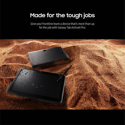 Samsung Galaxy TabActive4 Pro 10.1” 128GB Wi-Fi Android Work Tablet, LTE Unlocked, 6GB RAM, Rugged Design, Sensitive Touchscreen, Long-Battery Life-for Workers, SM-T630NZKEN20, Black