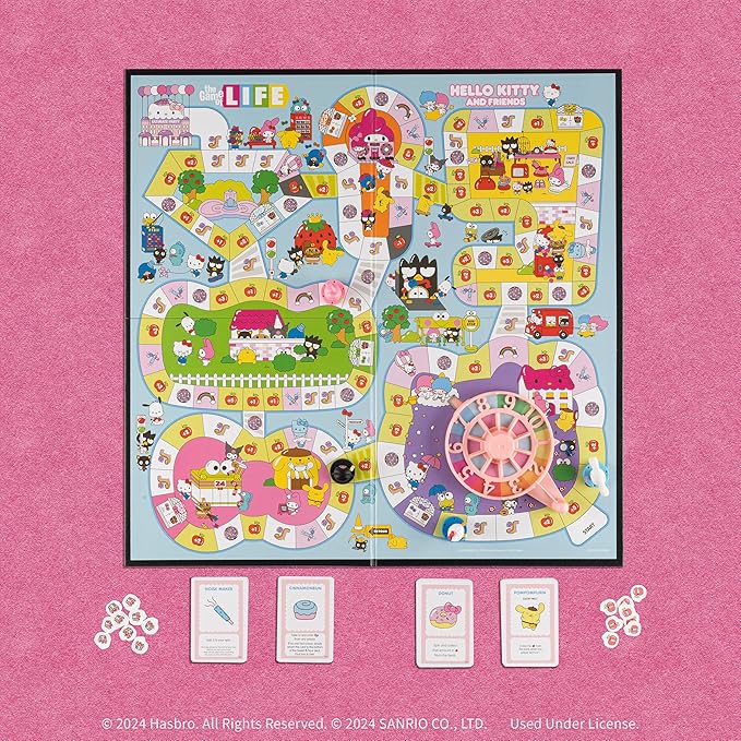 The Game of Life: Hello Kitty and Friends Board Game Collect Apples and Buy Bows on The Way to The Ultimate Party Play as Hello Kitty Kuromi &amp More Officially Licensed Collectible &amp Merch