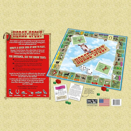 Late for the Sky Horse-Opoly Board Game for Families &amp Kids Property Trading Strategy 2-6 Players Ages 8+ Educational Horse Breeds Fast Play Party Fun