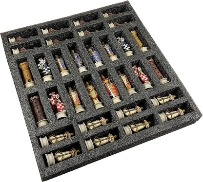 Hot Products Medieval Times Crusades King Richard The Lionheart Knight Color Painted Chess Men Pieces Set - NO Board