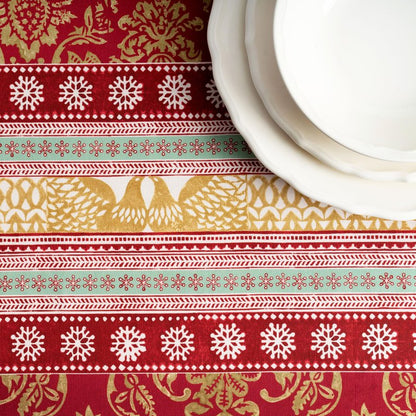 Maison d' Hermine Table Cloth Rectangle Table 100% Cotton 70 x 120 Inches Fall Tablecloth Reusable Everyday Use for Thanksgiving Christmas Decorations Dining Farmhouse Party (Sofia)