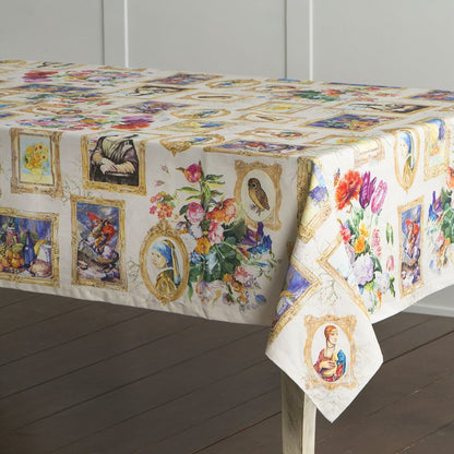 Maison d' Hermine Table Cloth Square Table 100% Cotton 60 x 60 Inches Tablecloth Reusable Decorative for Dining Kitchen Room Farmhouse Home Gifts for Mothers Day Spring Summer - Masterpiece